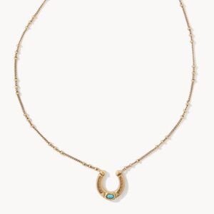 Kendra Scott Yellow Rose Noble Vintage Gold Horseshoe Necklace in Dark Teal